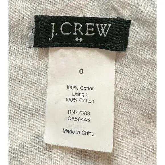 J. Crew Paisley Cotton Side Tie Dress Tan Navy Sleeveless 68682 Size 0 - Picture 11 of 12